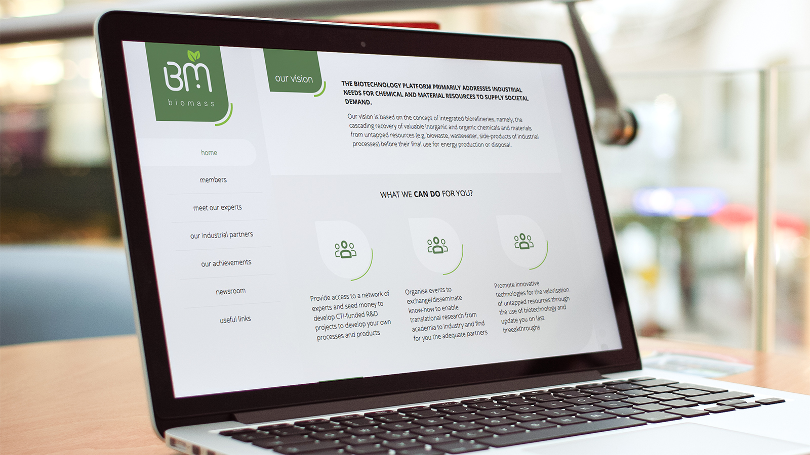 Biomass – Laptop view