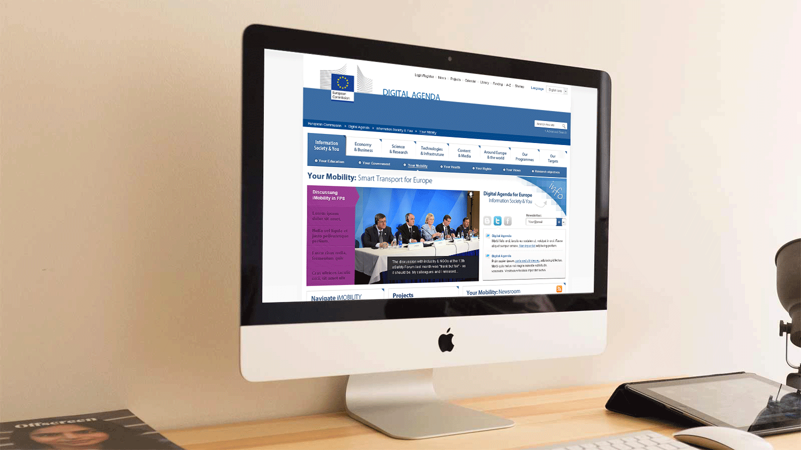 Digital Agenda for Europe – Desktop view