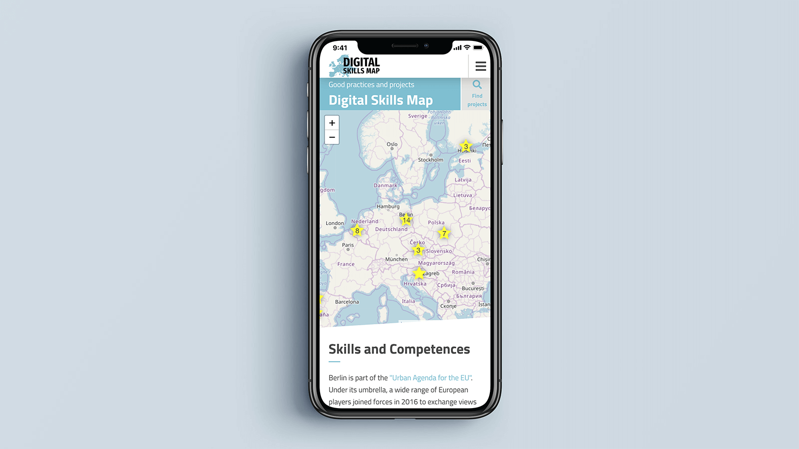 Digital Skills Map – Mobile view