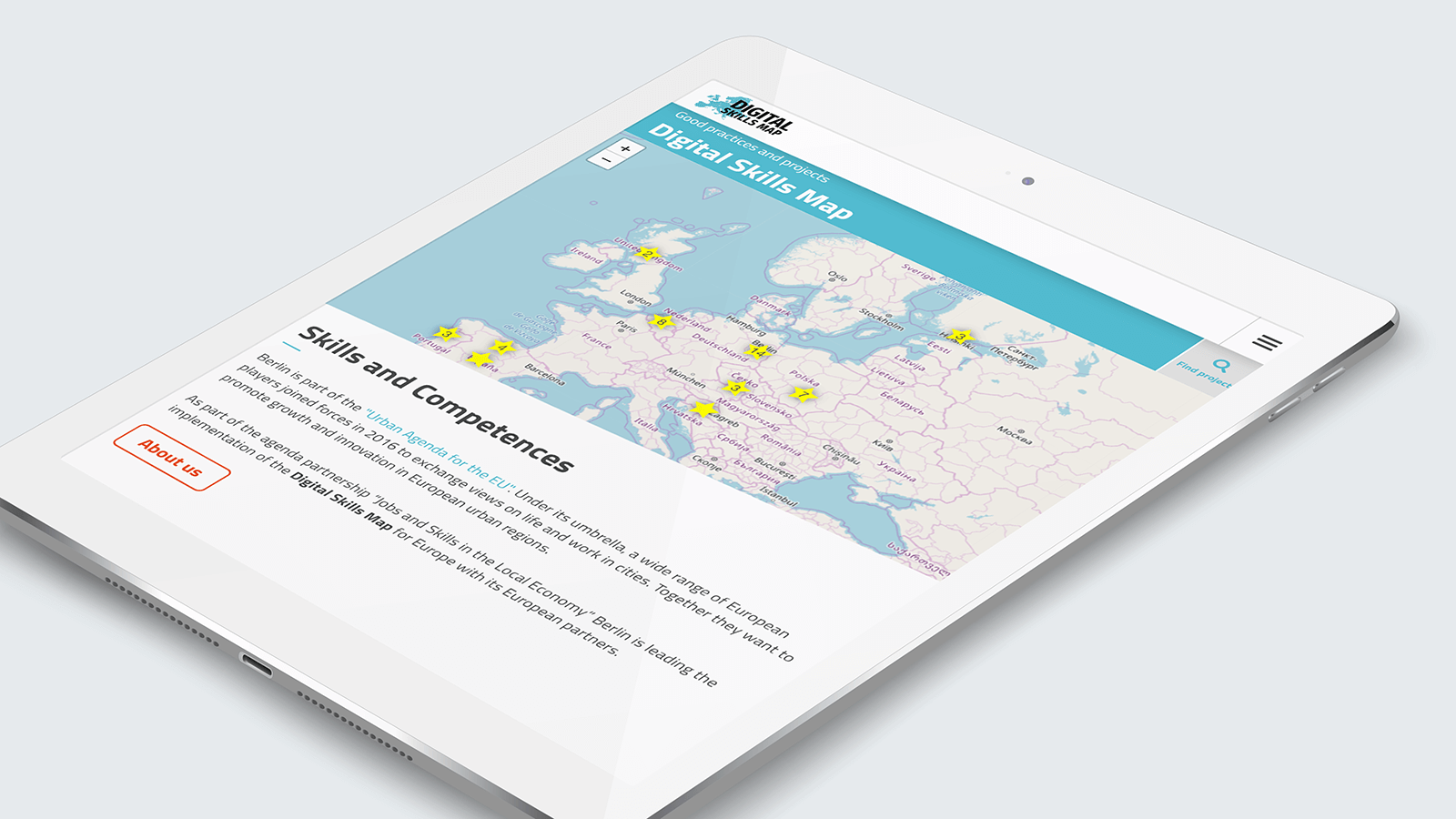Digital Skills Map – Tablet view