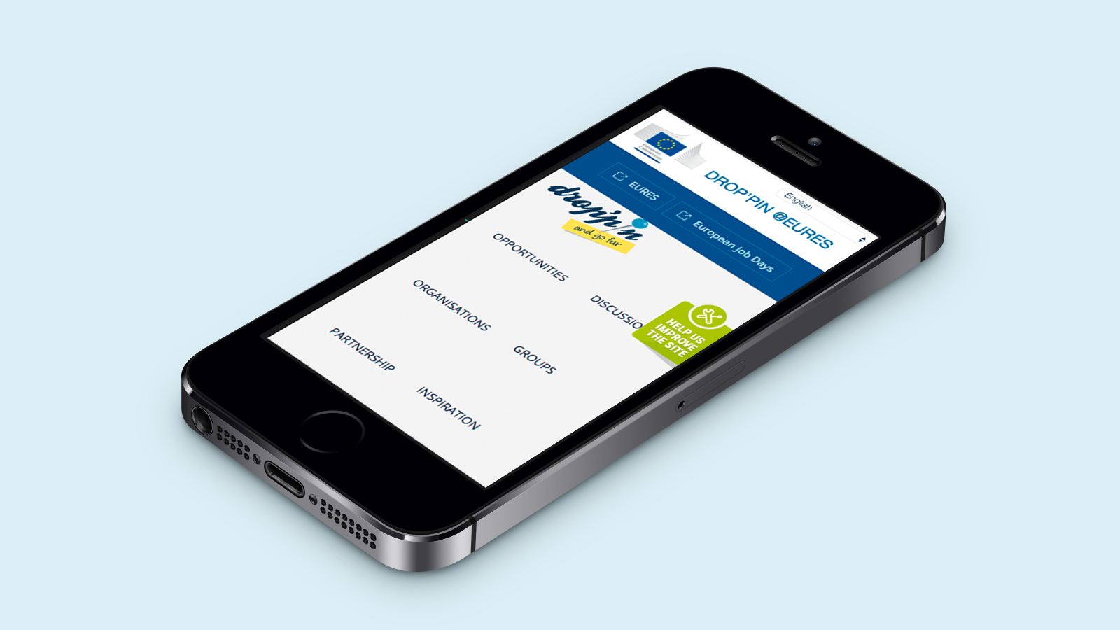 Drop'pin @EURES – Mobile view