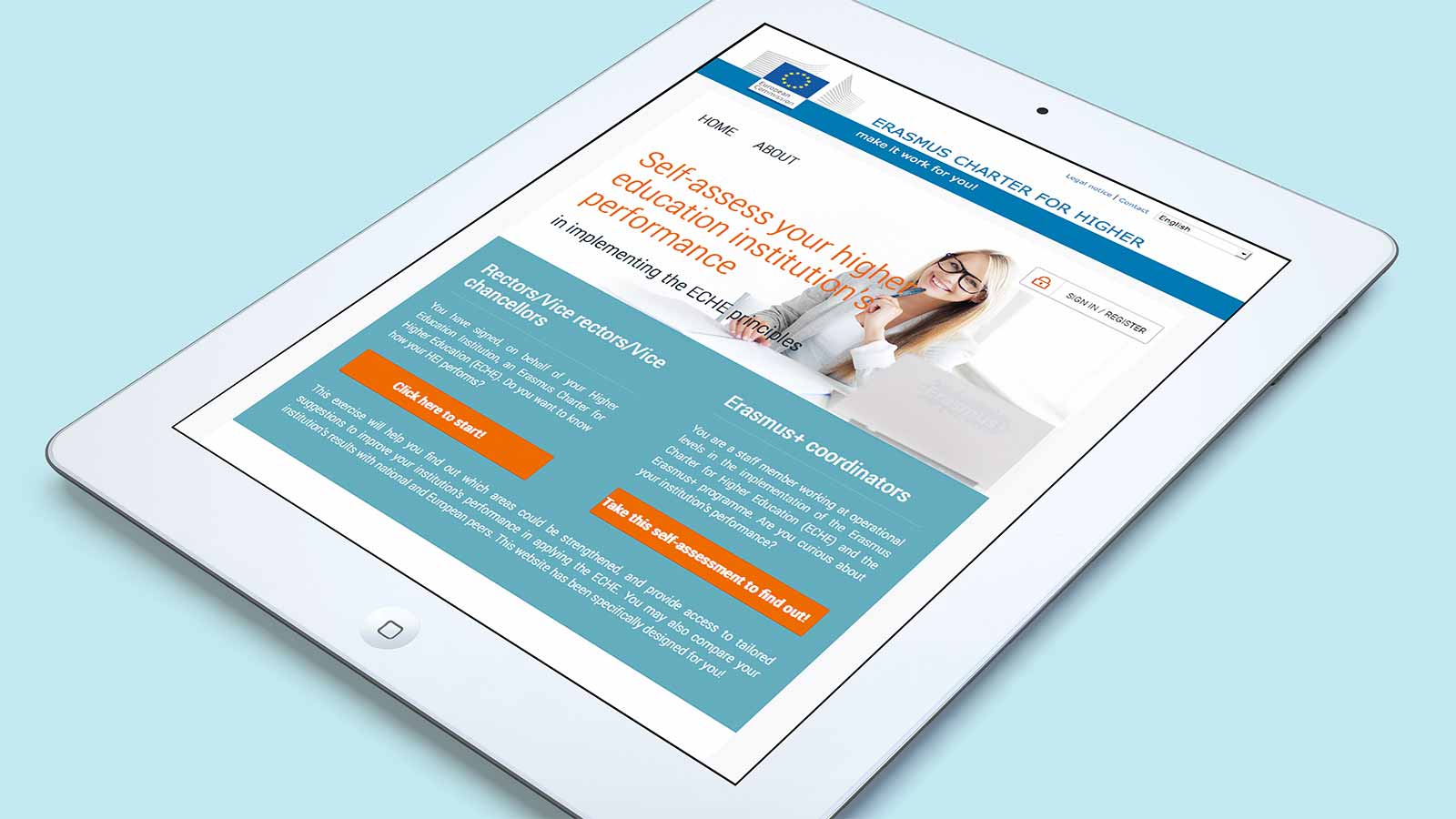 Erasmus Charter For Higher Education – Tablet view