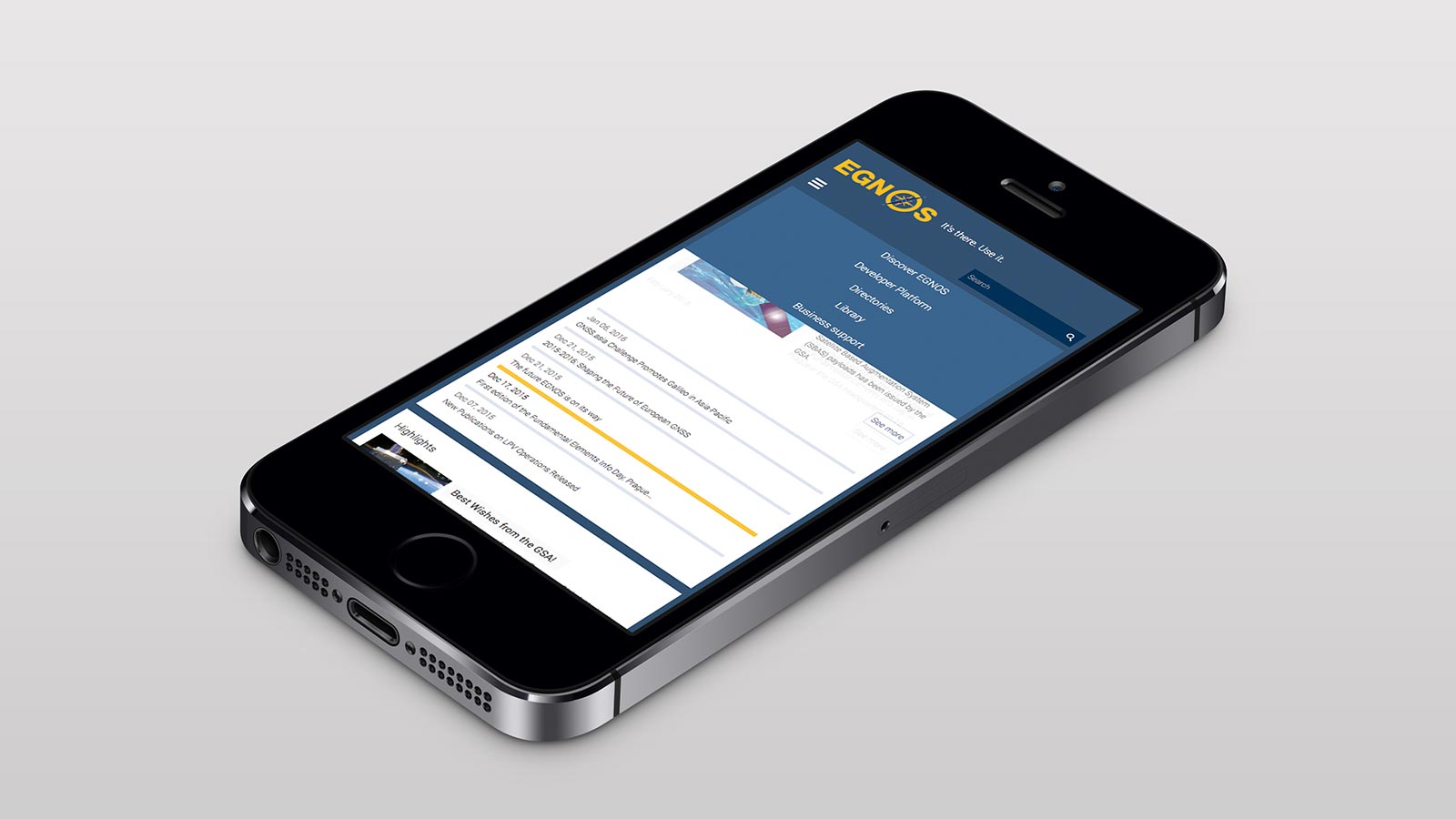 EGNOS Portal – Mobile view