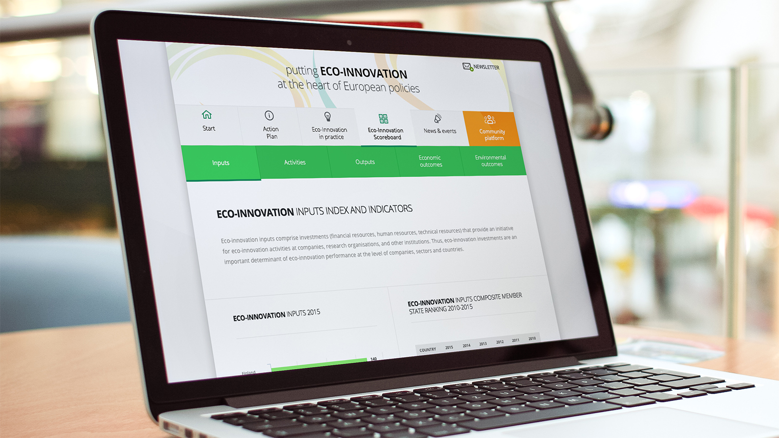 Eco-Innovation Observatory – Laptop view