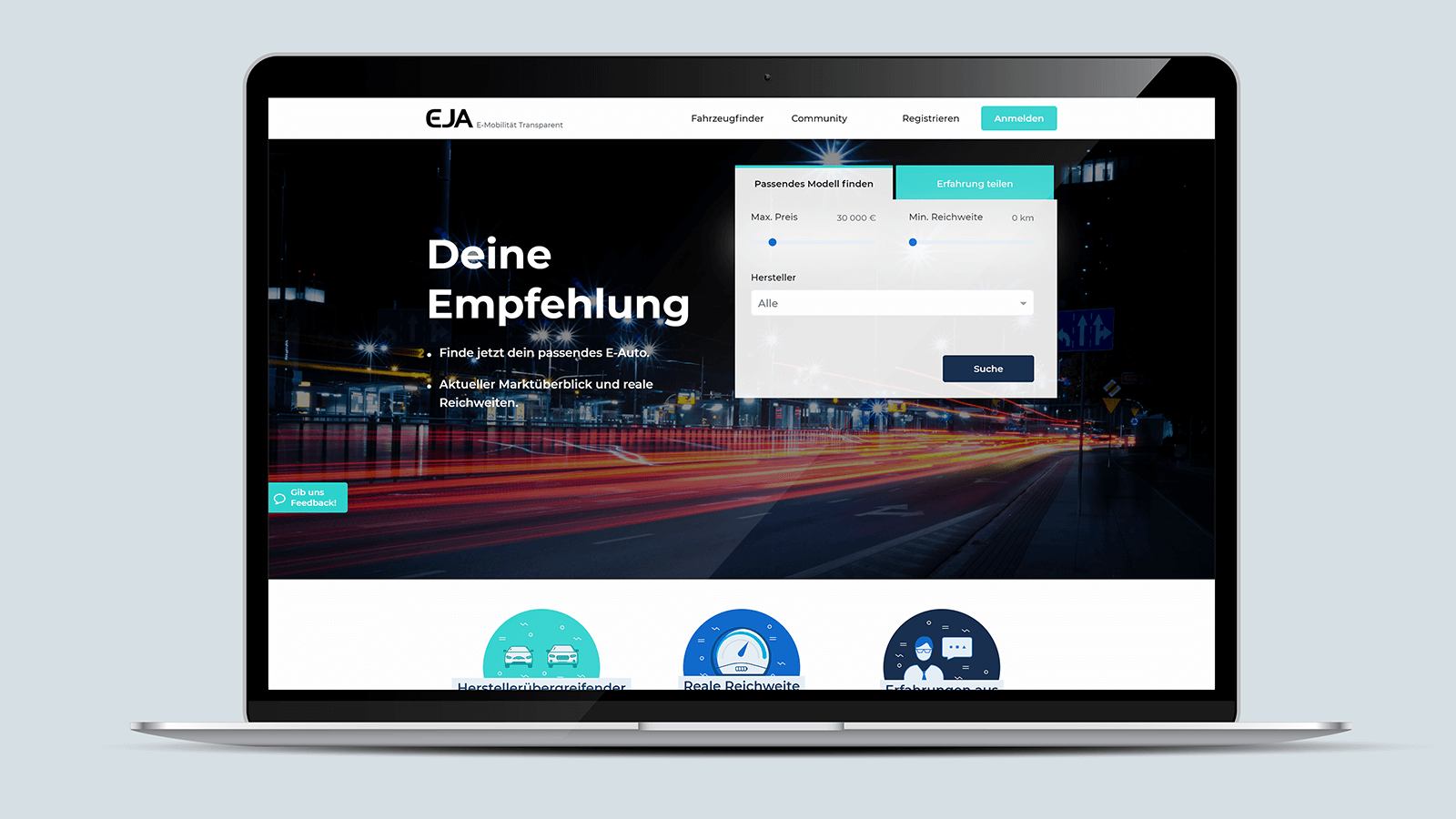 EJA-Mobility – Laptop view