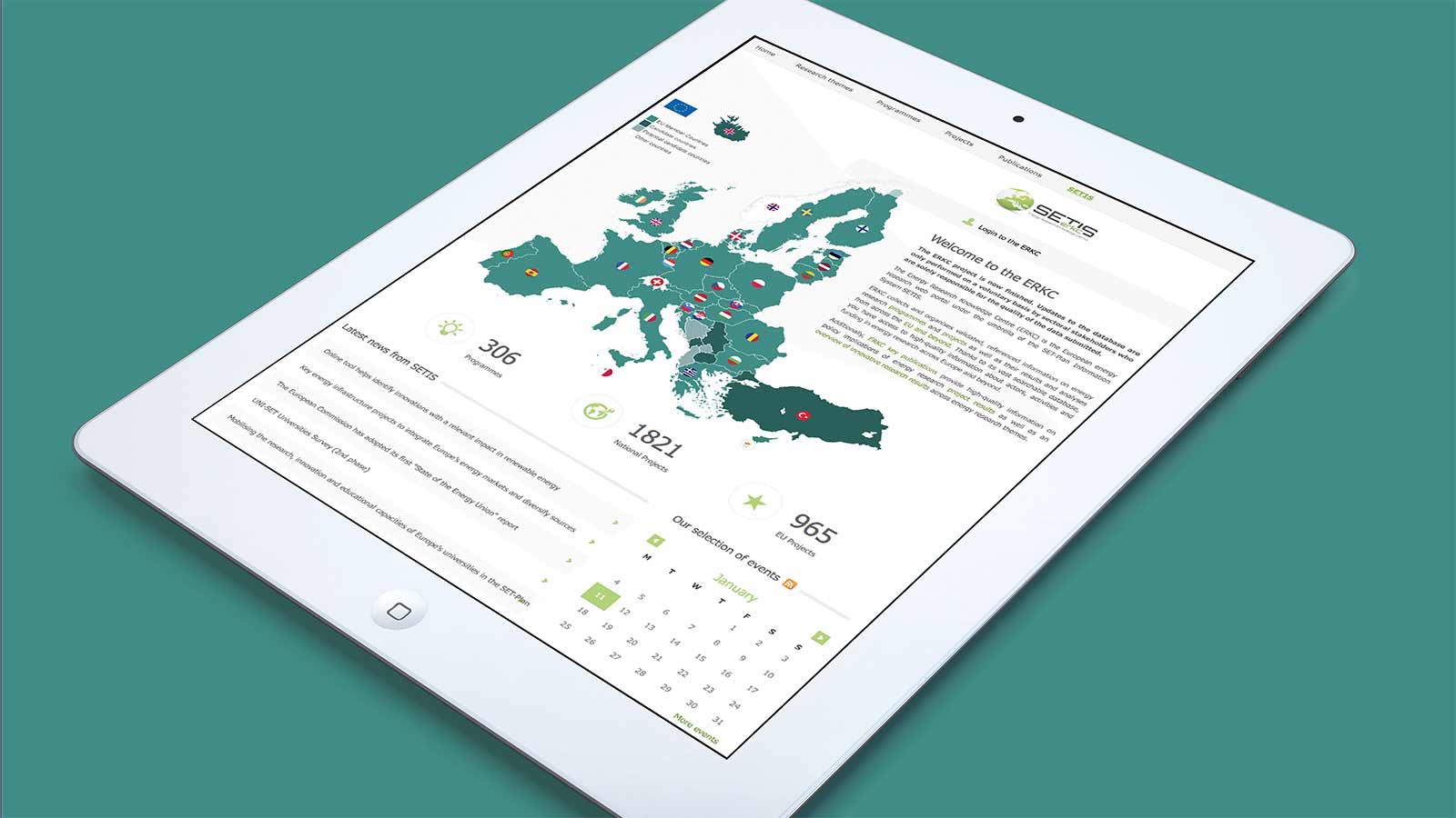 Energy Research Knowledge Center – Ipad view