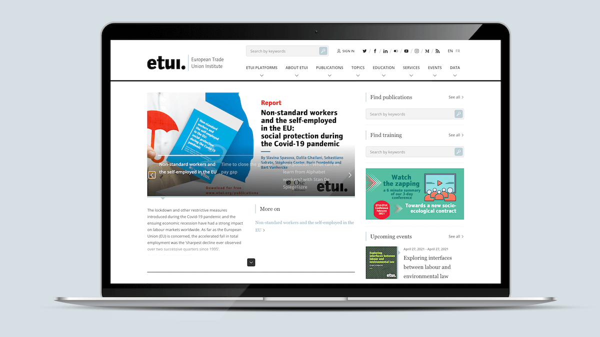ETUI (European Trade Union Institute) – Laptop view