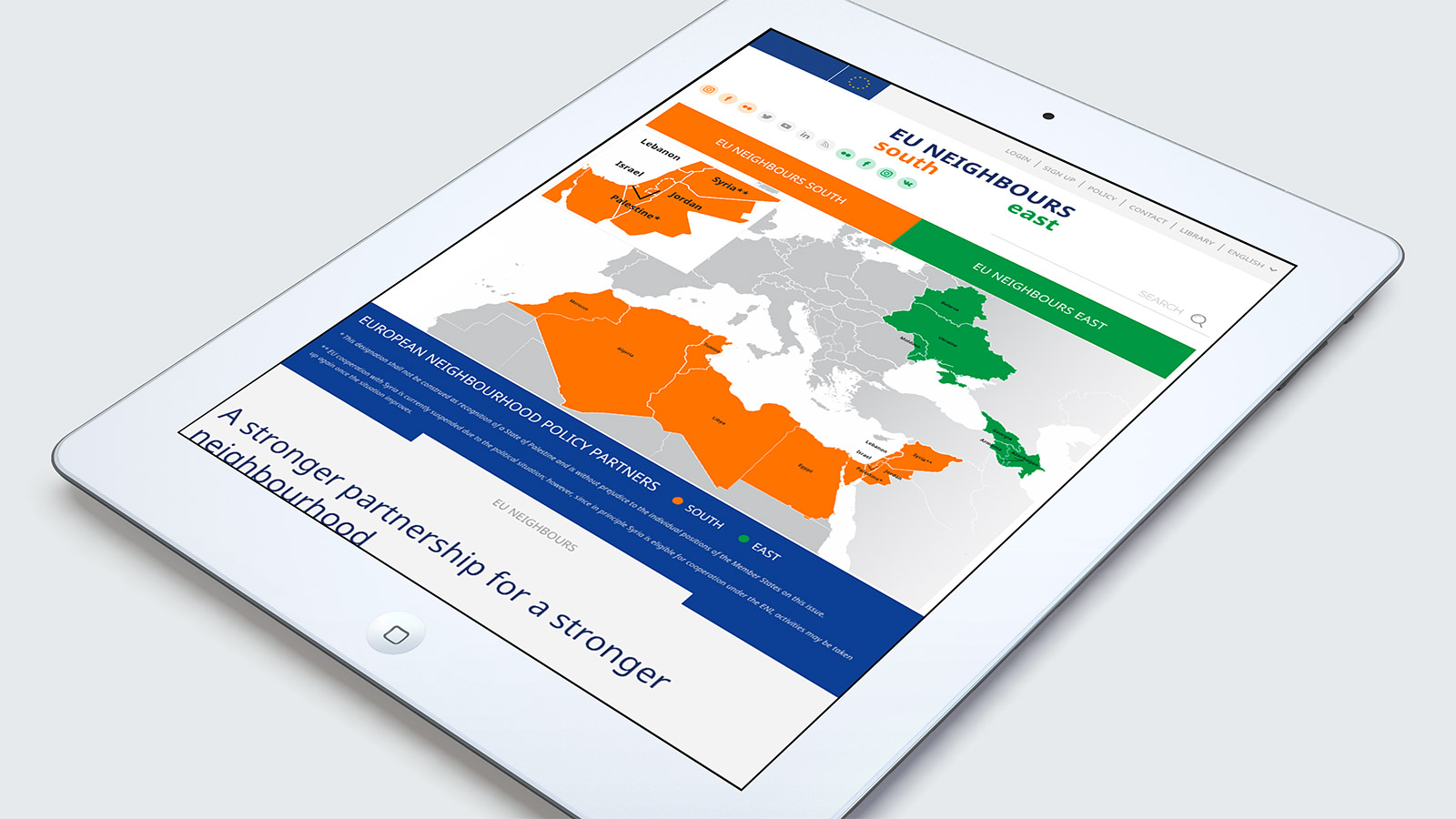 EU Neighbours – Tablet view