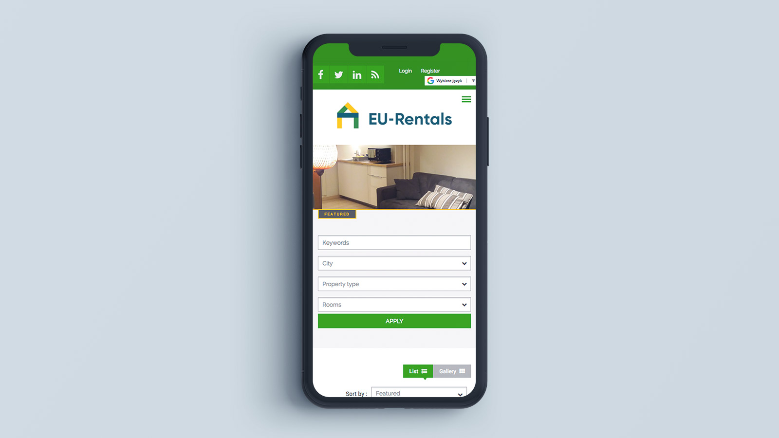 EU-Rentals – Mobile view