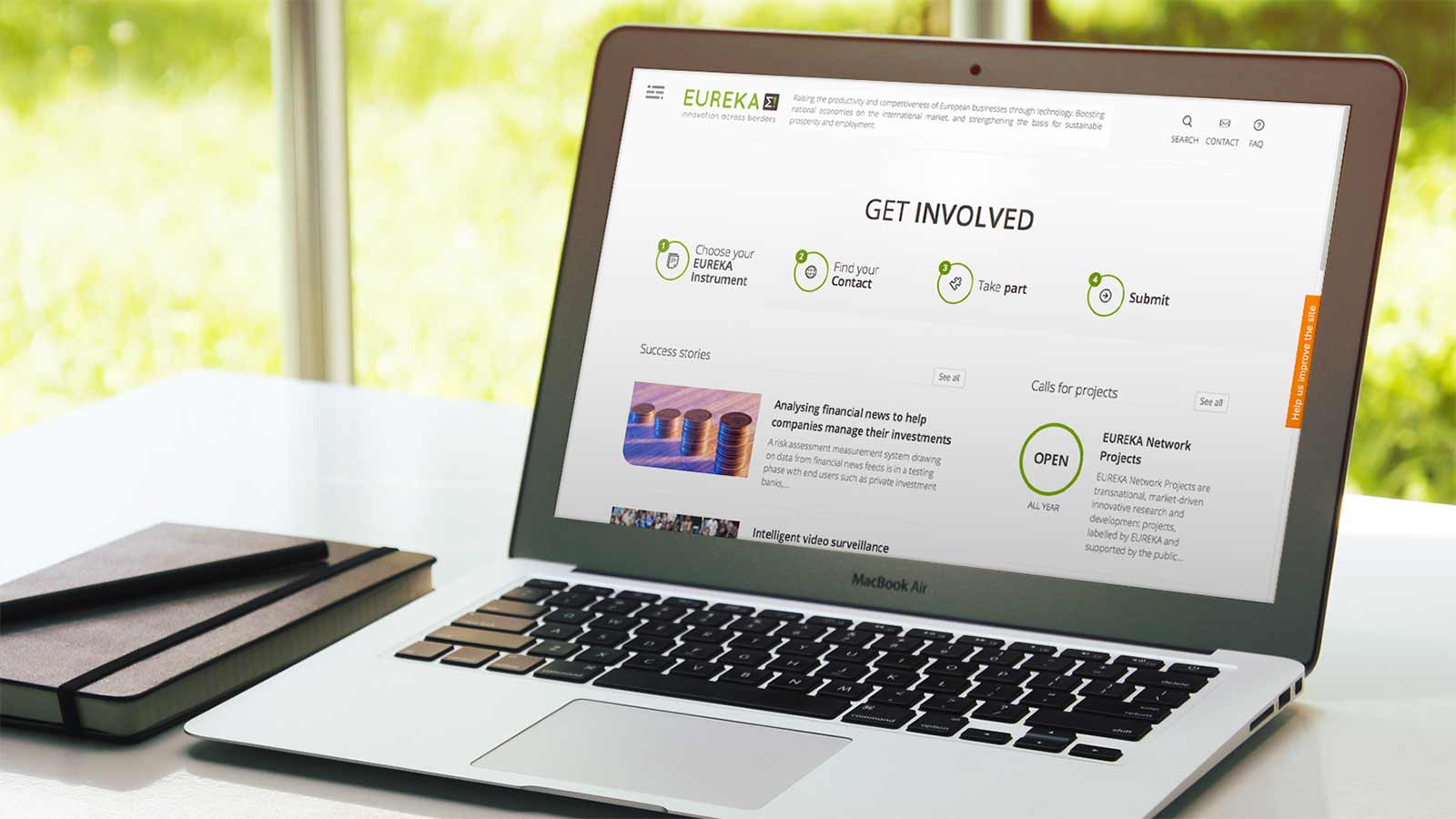 EUREKA Network – Laptop view