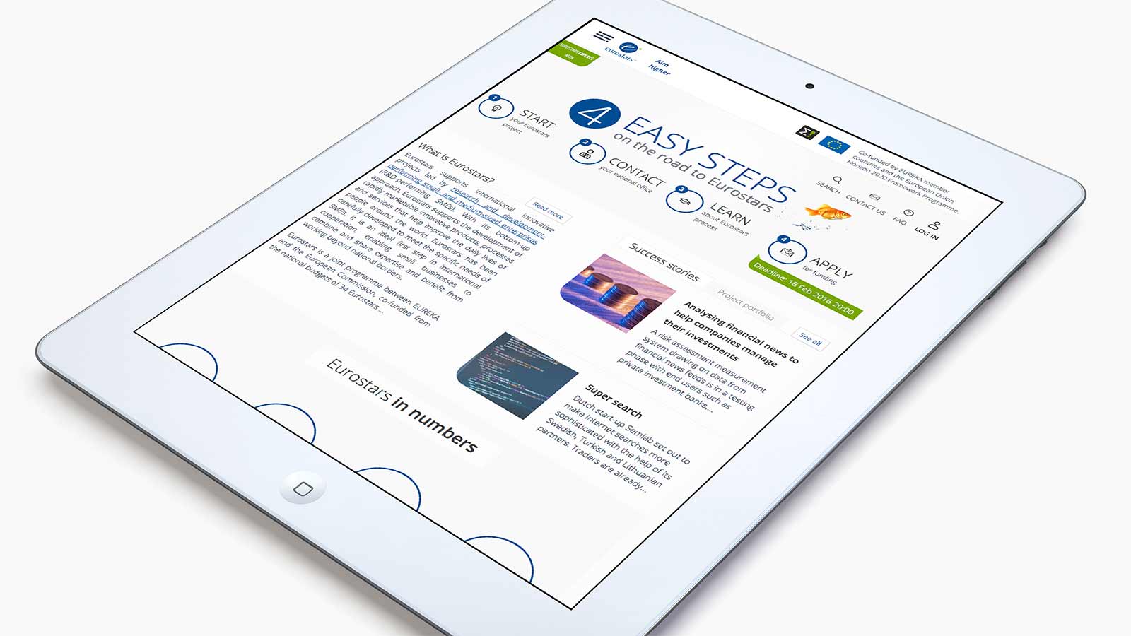 Eurostars – Tablet view