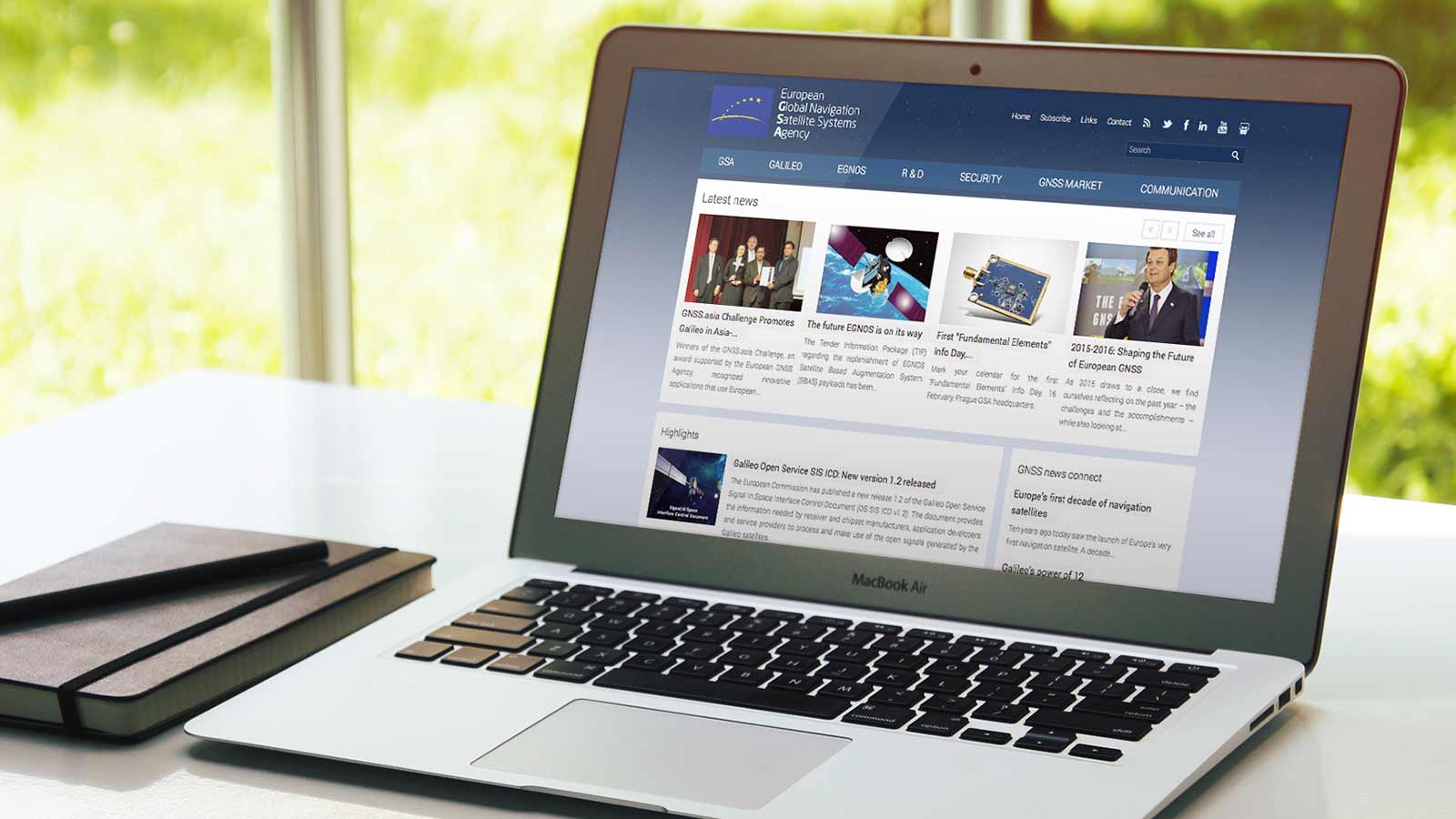 GNSS Agency – Laptop view