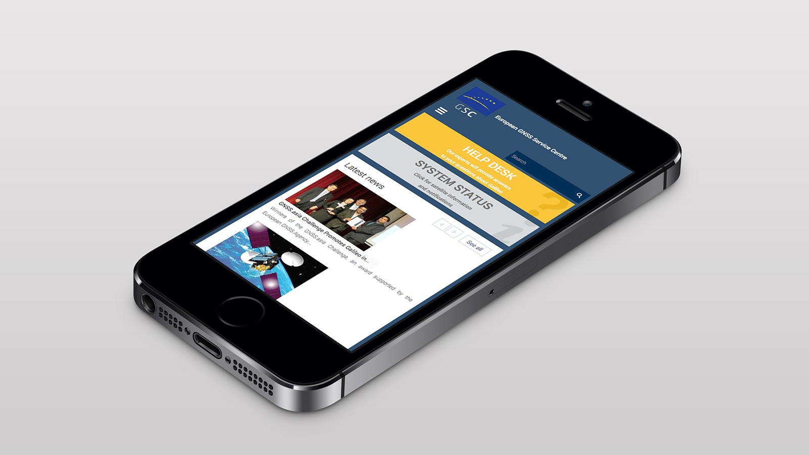 European GNSS Service Center – Mobile view