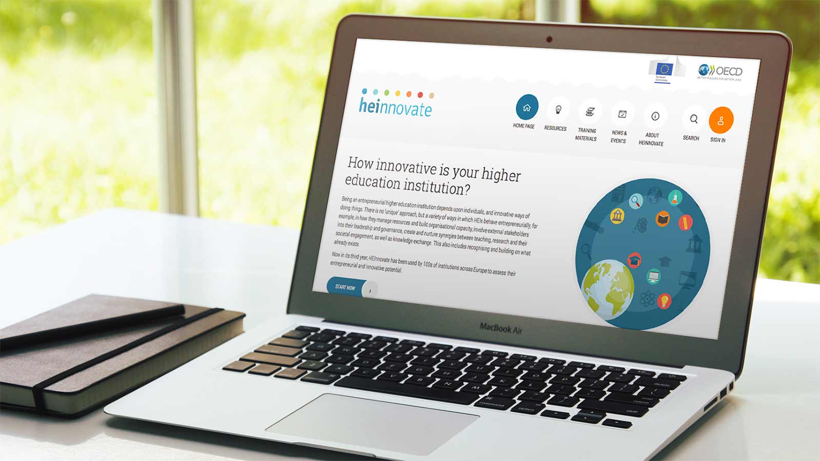 HEInnovate – Laptop view