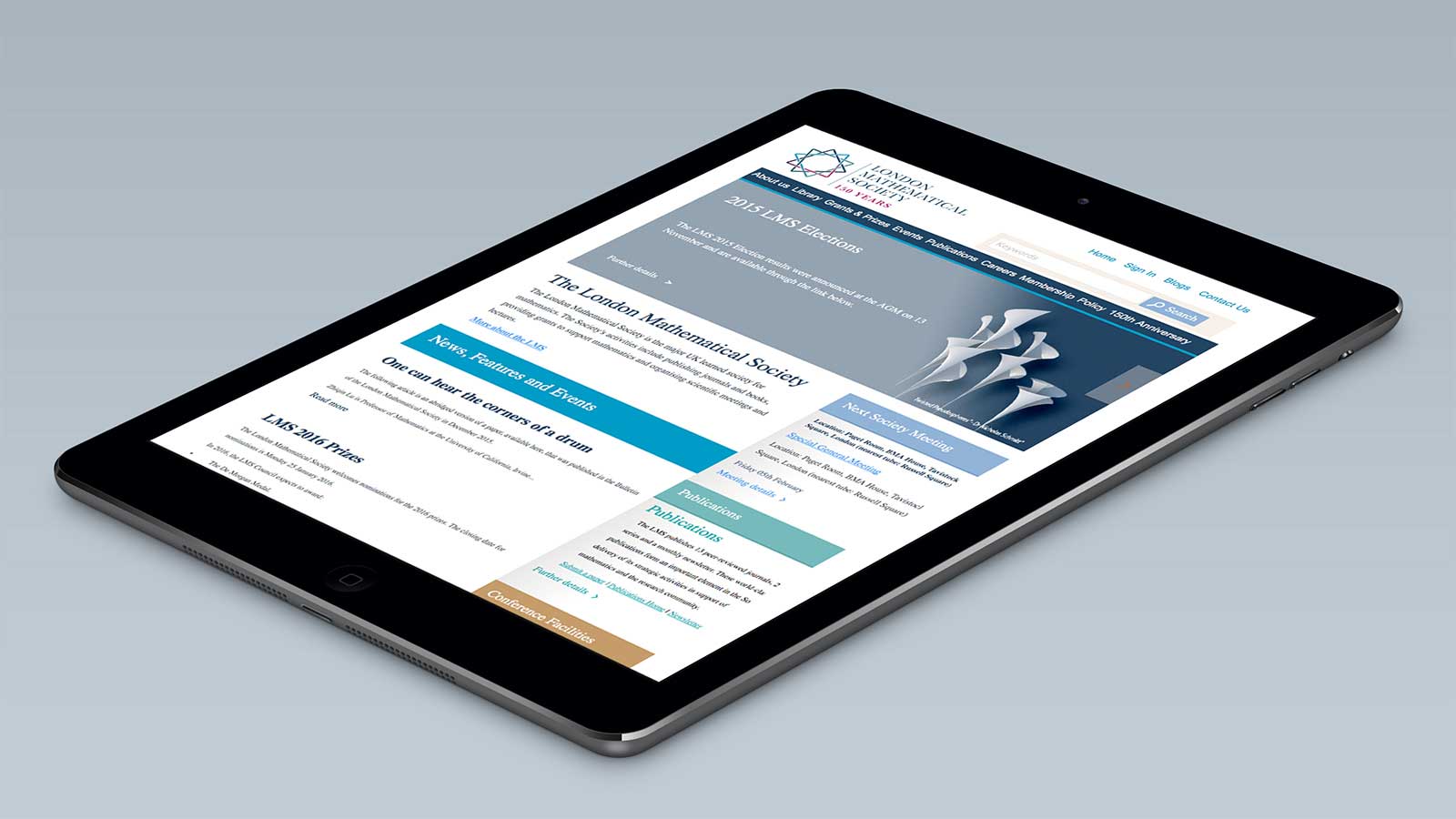 London Mathematical Society – Tablet view