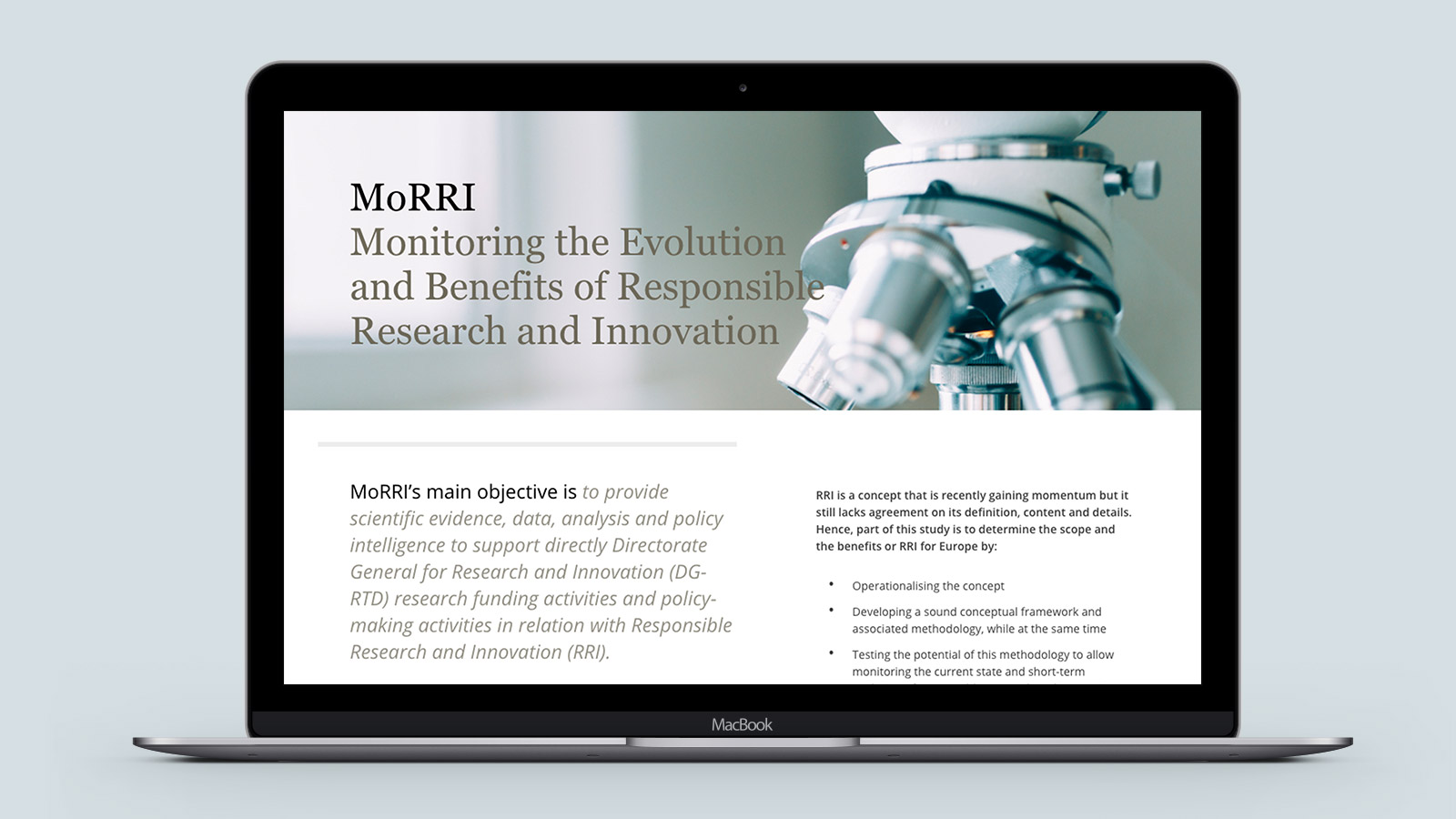 MoRRI – Laptop view