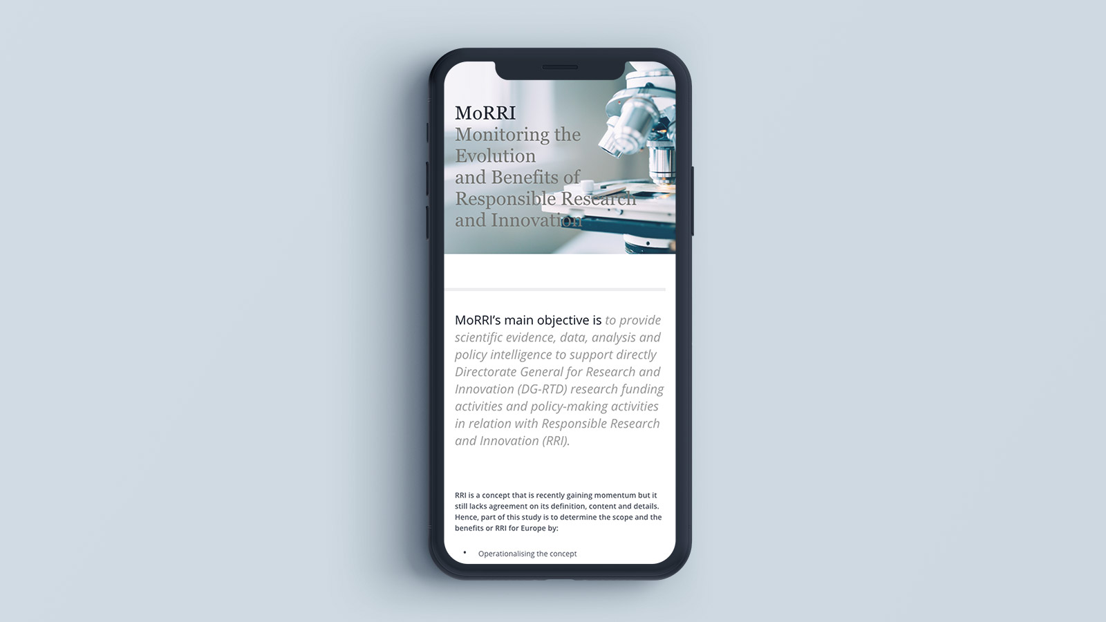 MoRRI – Mobile view