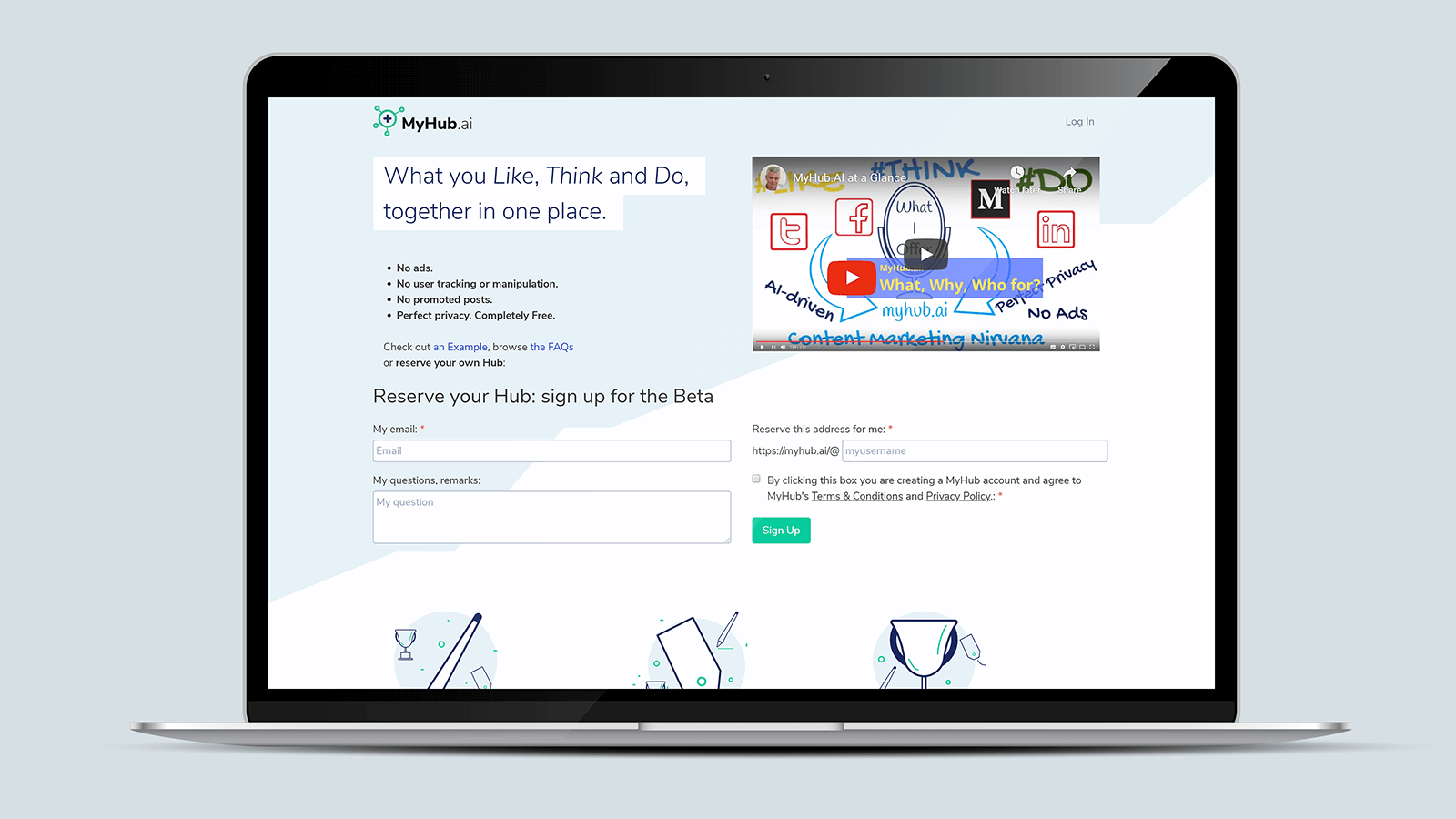 MyHub.AI – Laptop view