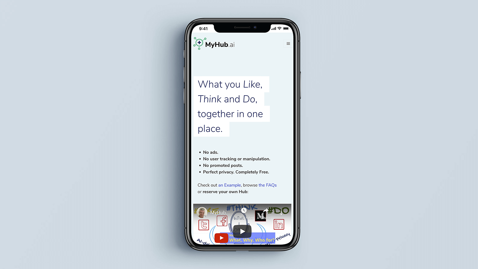 MyHub.AI – Mobile view
