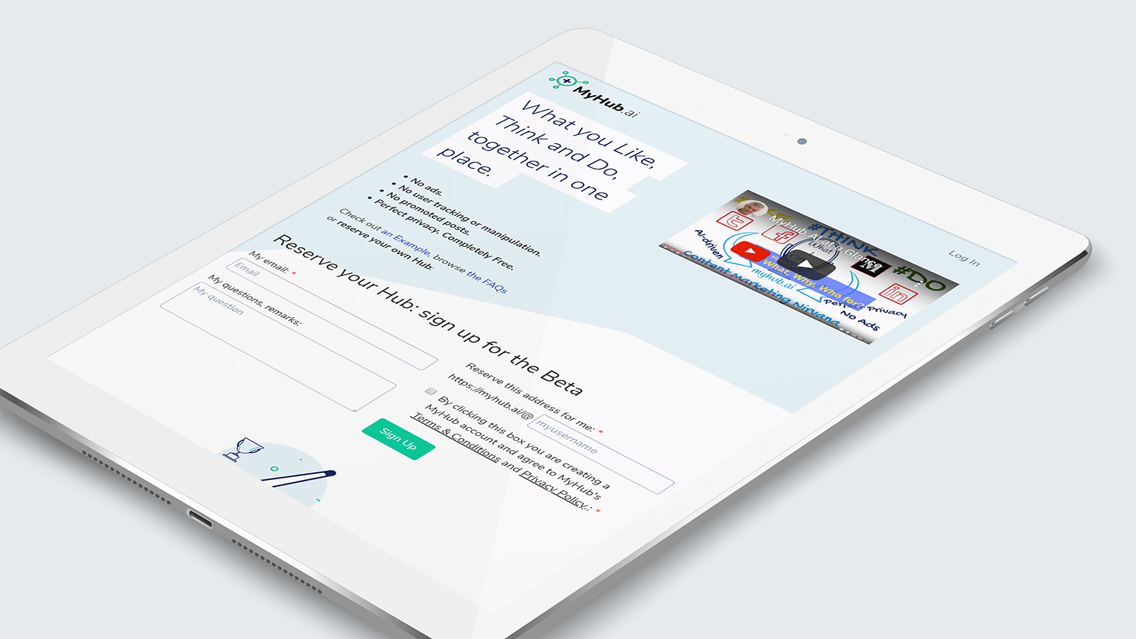 MyHub.AI – Tablet view
