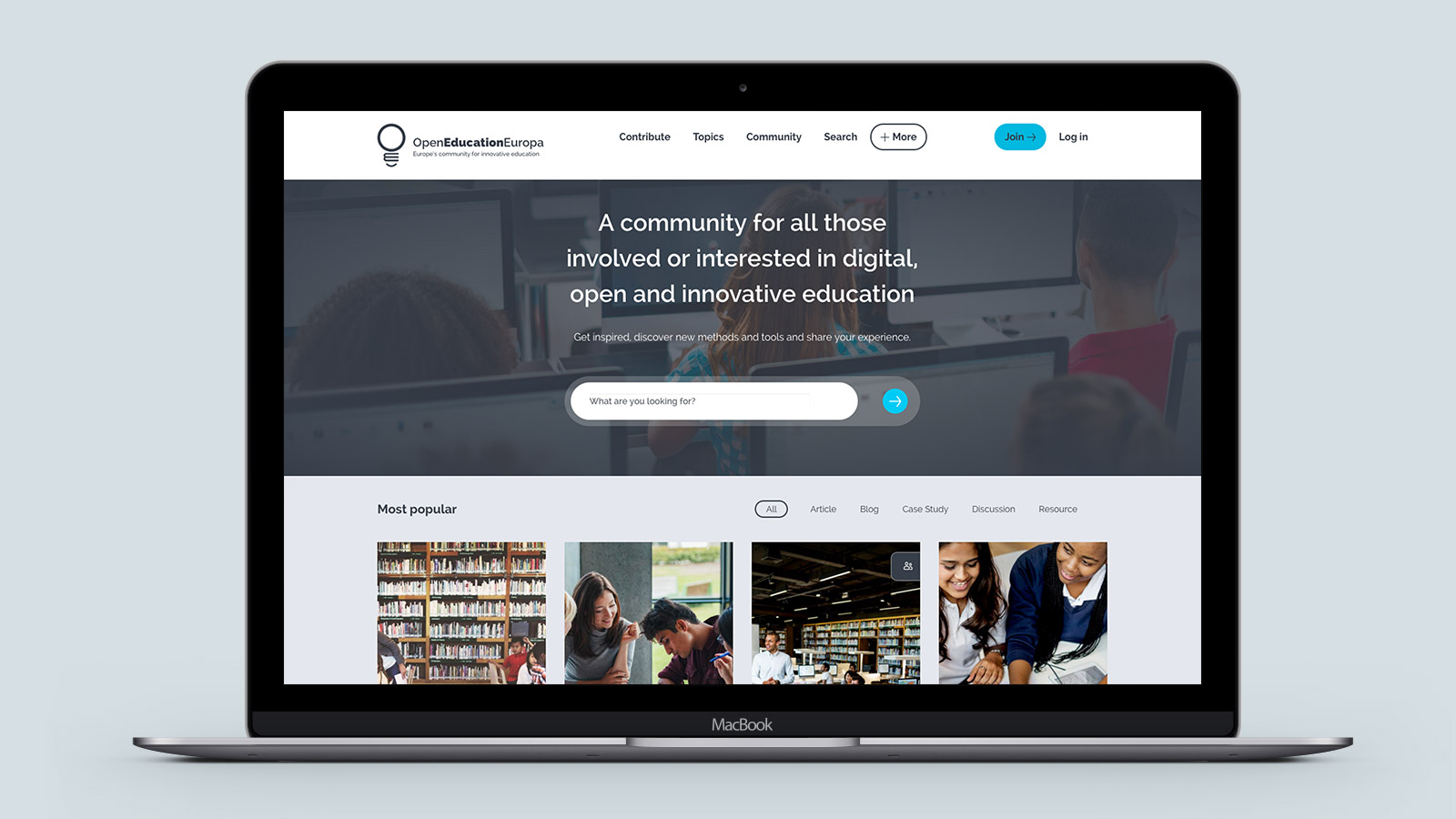 Open Education Europa – Laptop view