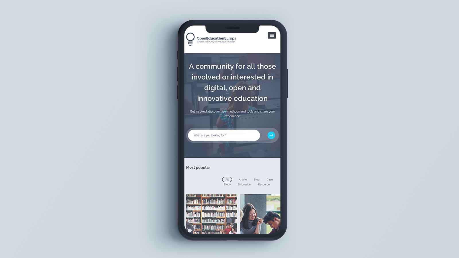 Open Education Europa – Mobile view