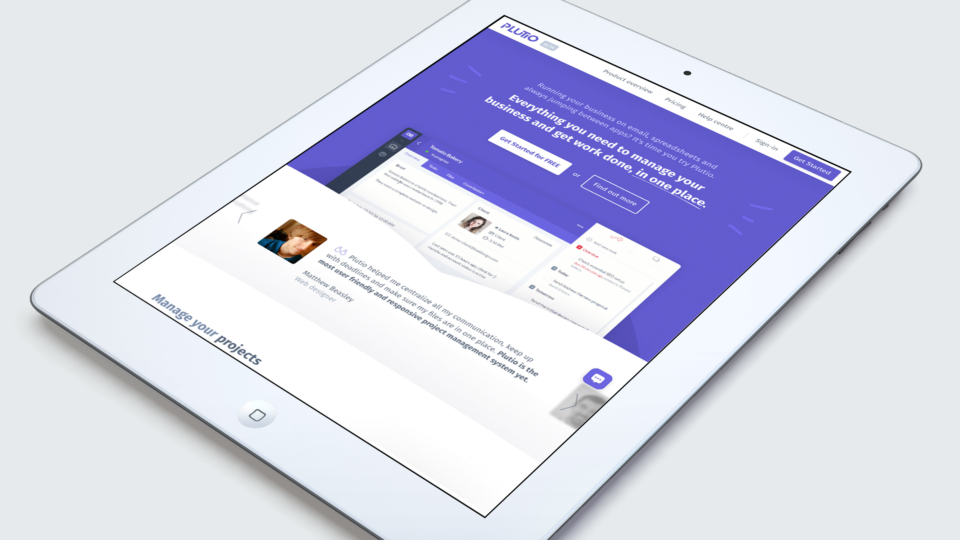 Plutio – Tablet view