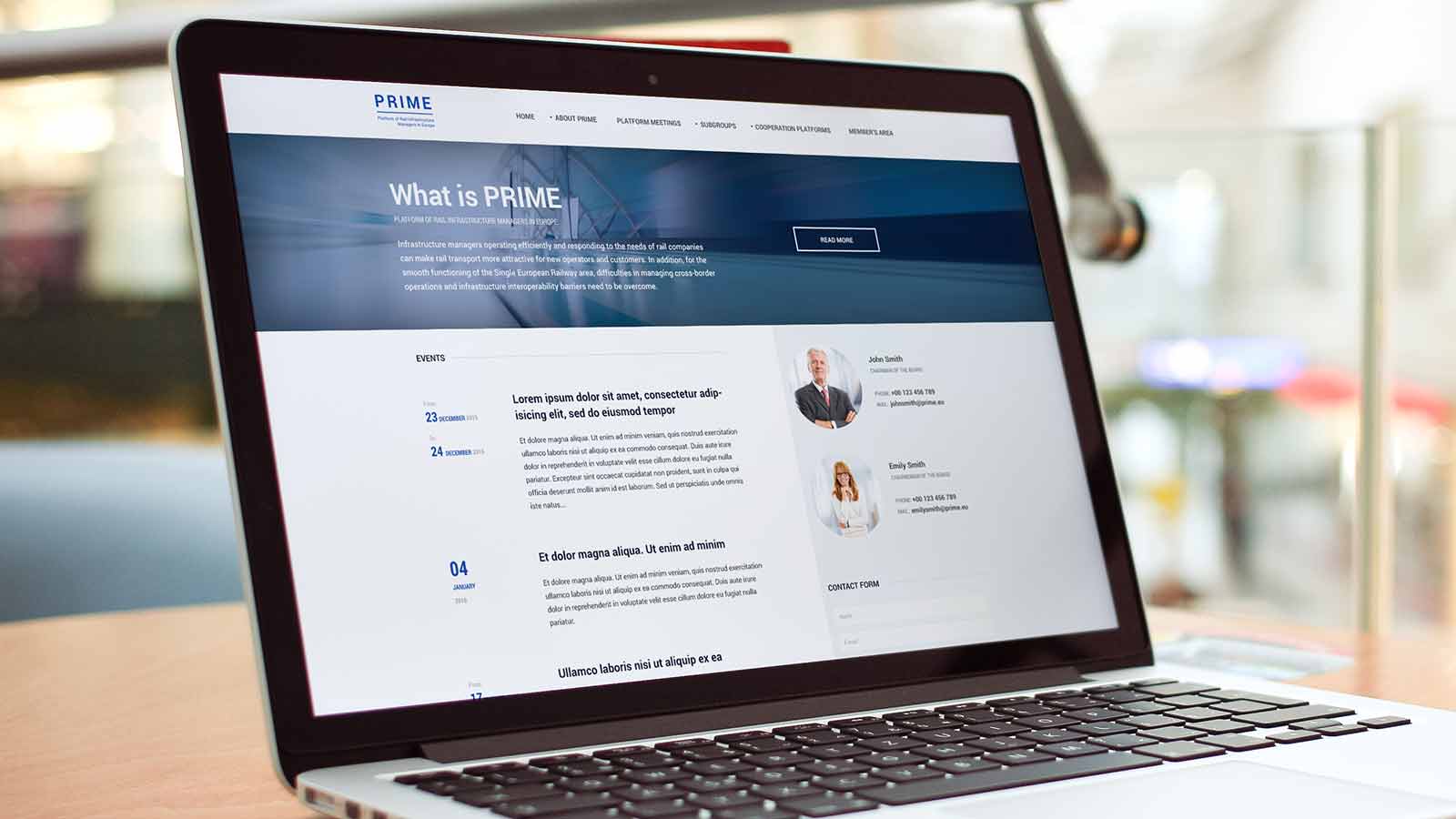 Prime – Laptop view