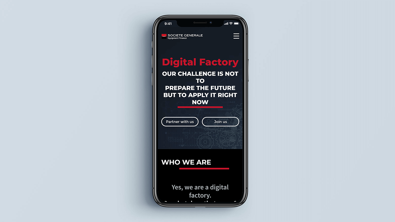 SGEF Digital Factory – Mobile view