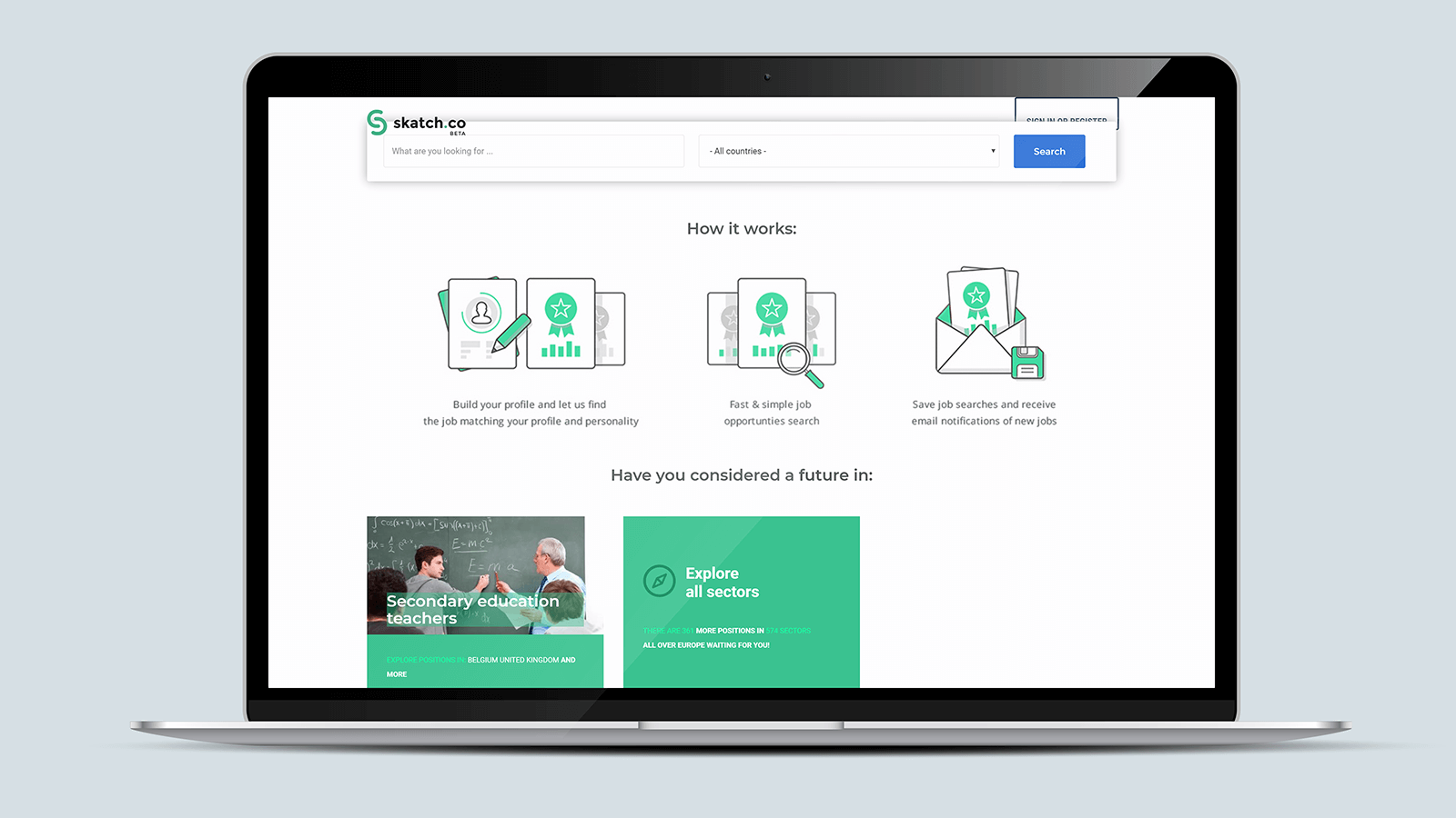 Skatch.co – Laptop view
