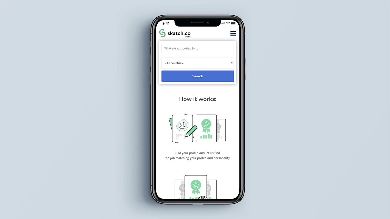 Skatch.co – Mobile view