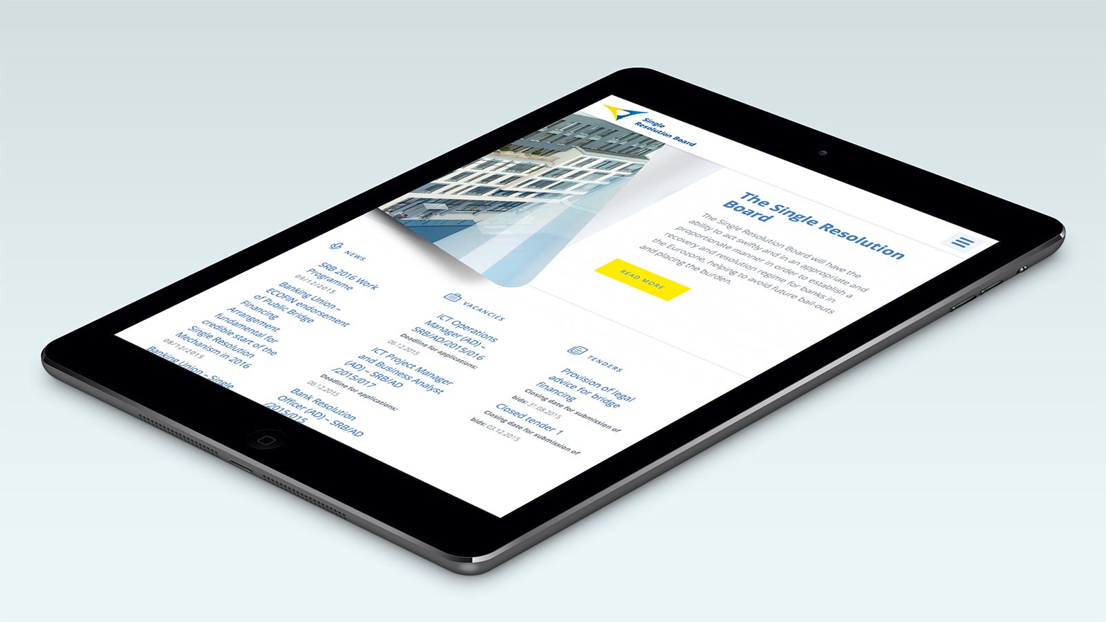 The Single Resolution Board – Tablet view