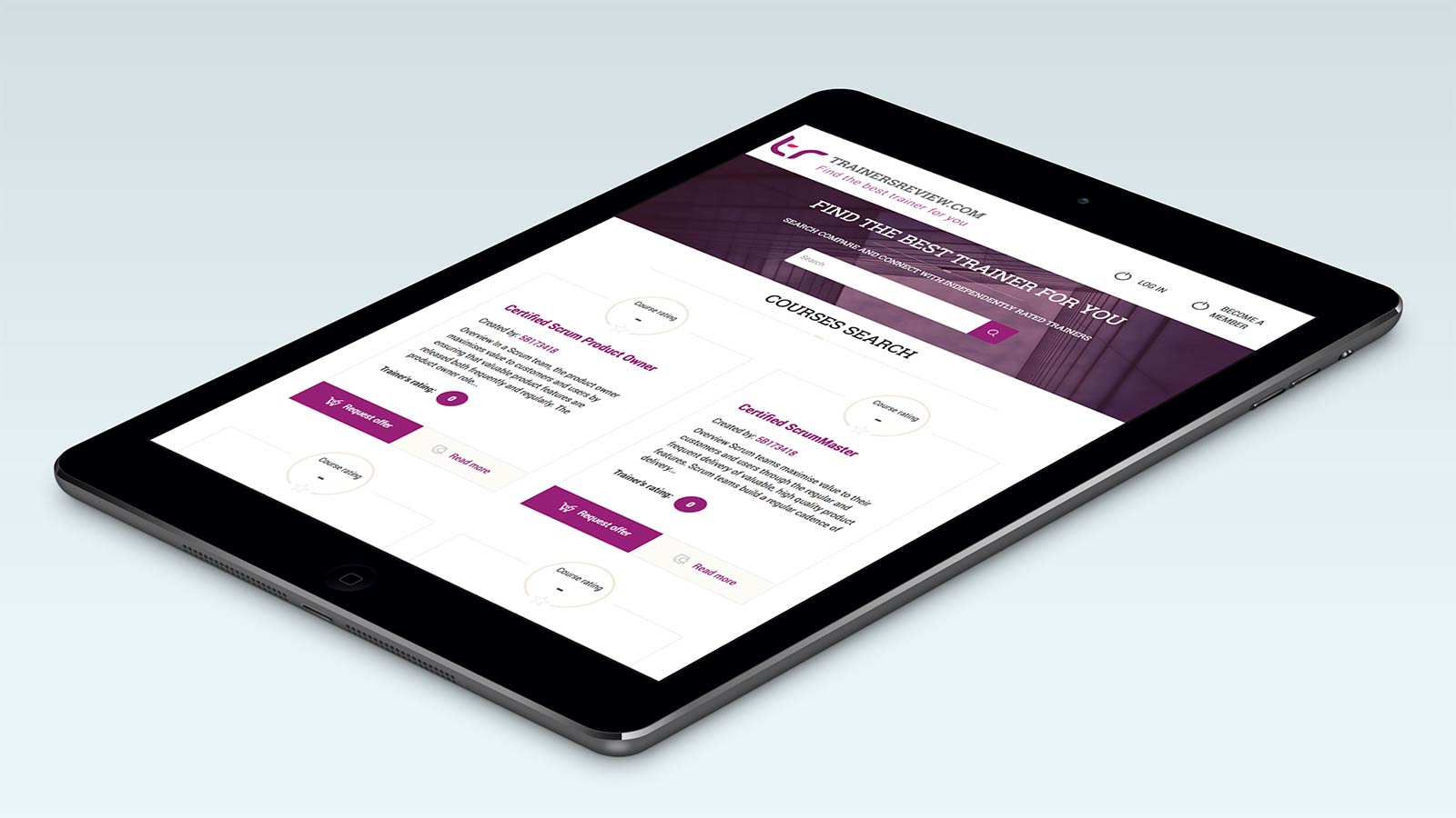 Trainersreview.com – Tablet view