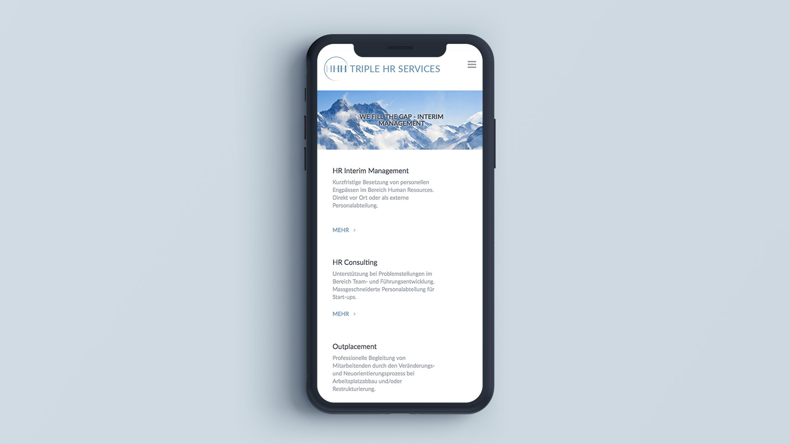 Triple HR Services – Mobile view