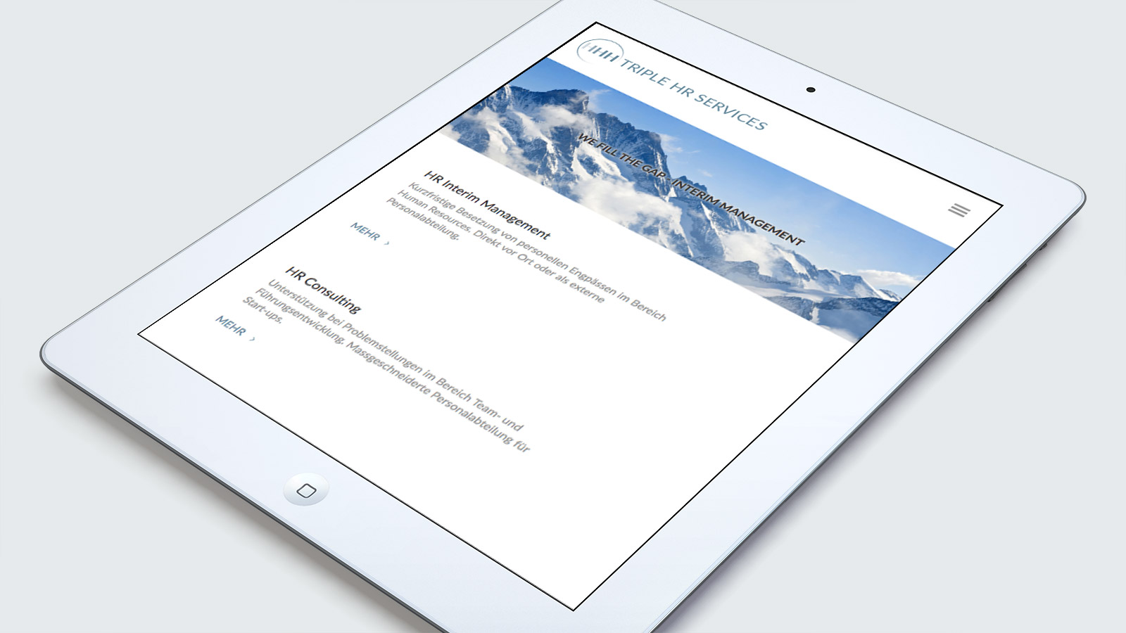 Triple HR Services – Tablet view