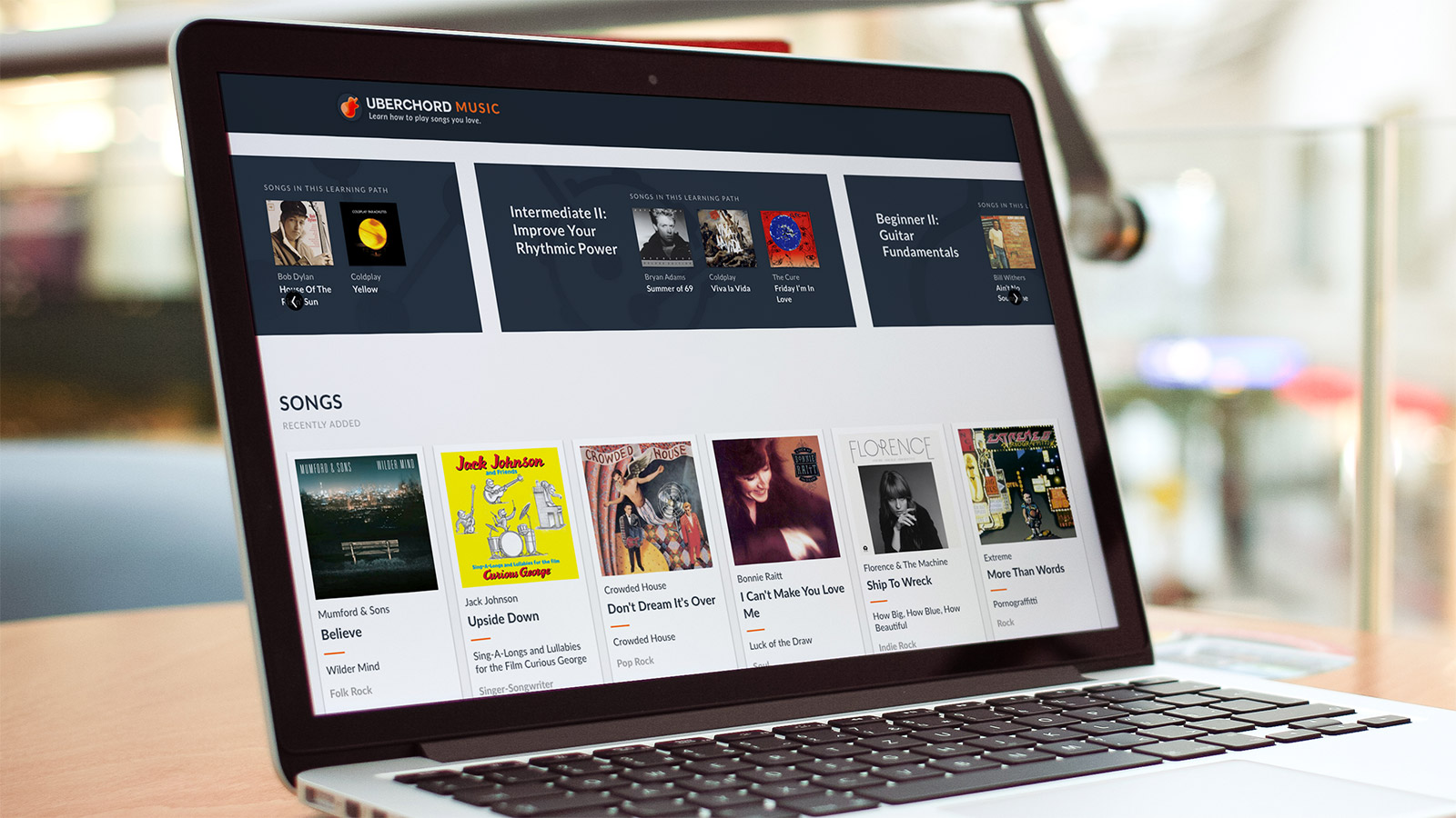Uberchord – Laptop view